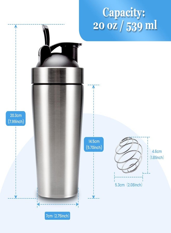 VALESKA Stainless Steel Protein Shaker Bottle, 20-Ounces, Insulated, Leak Proof, BPA Free, Dishwasher Safe, Perfect for Gym Workout - Image 4